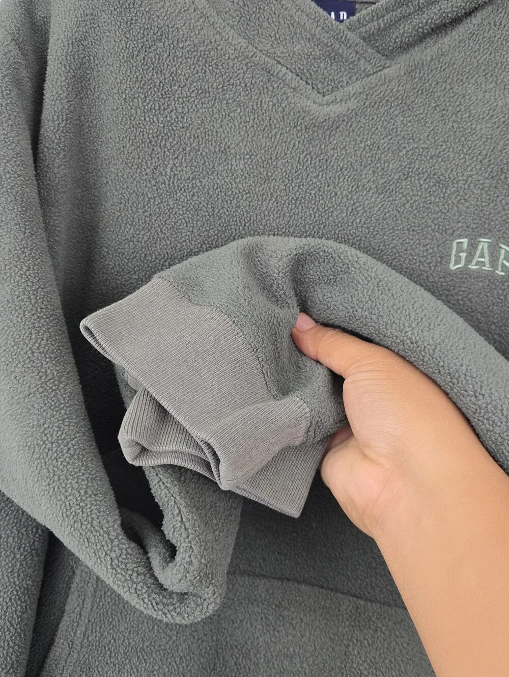 Green Gap Fleece Pullover Hoodie